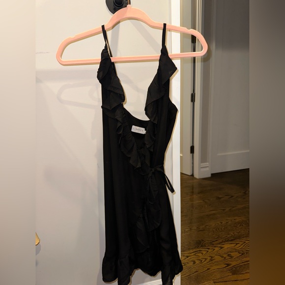 Lioness All Summer Long Black Wrap Ruffle Dress XS - Picture 5 of 5